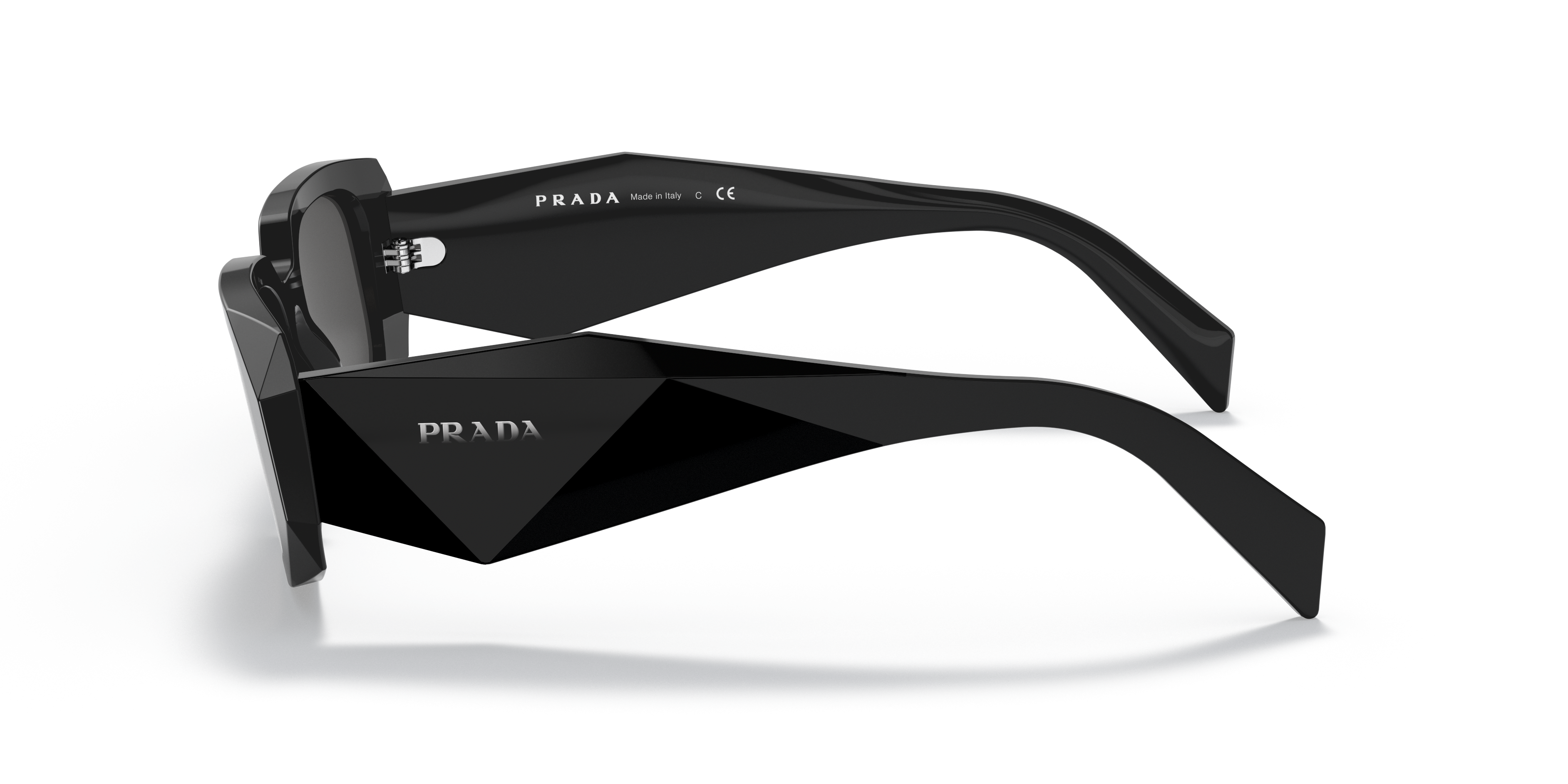 Prada PR 17WS 1AB5S0 Black, side view showing the temple