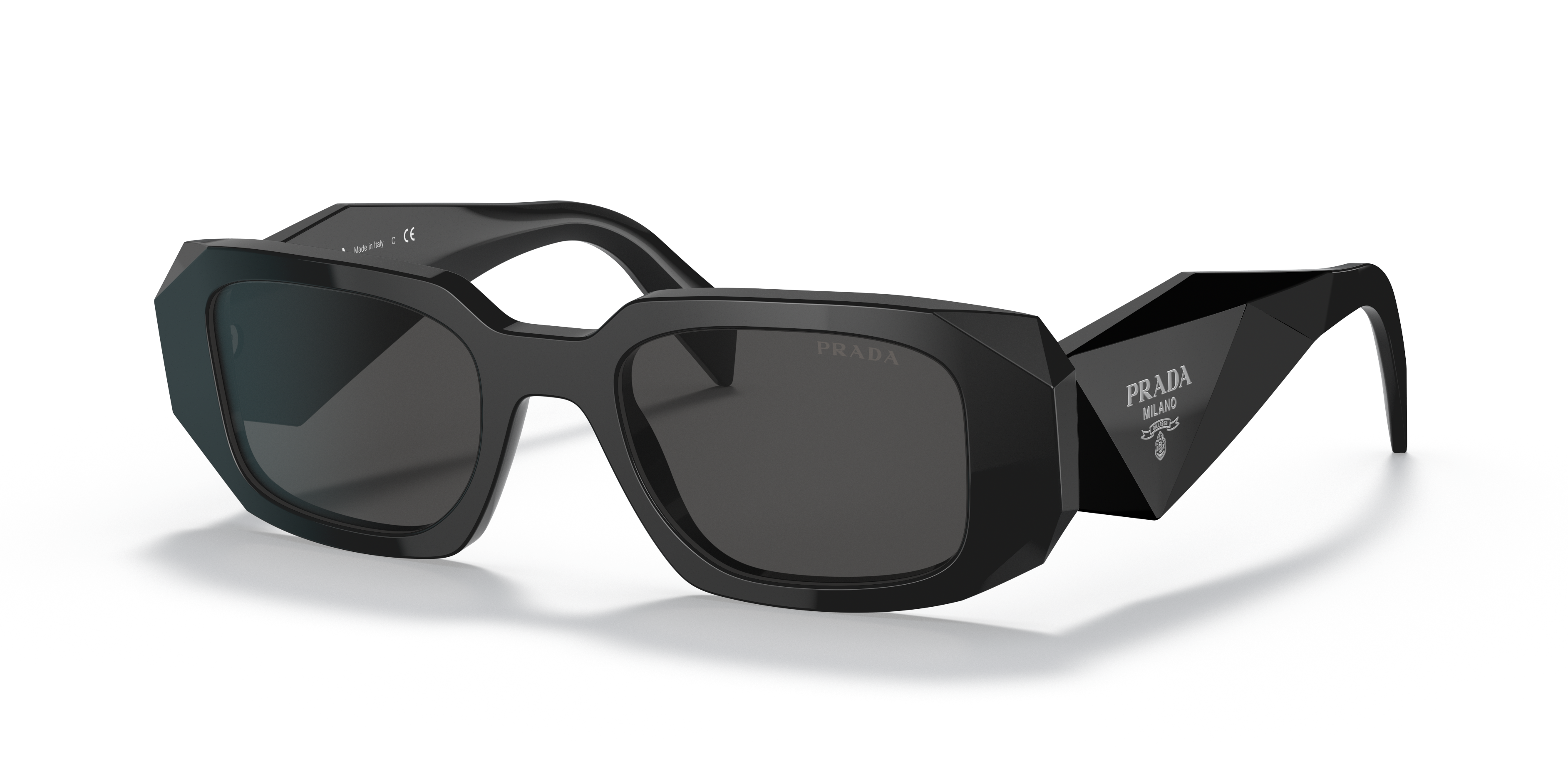 Prada PR 17WS 1AB5S0 Black, three-quarter view