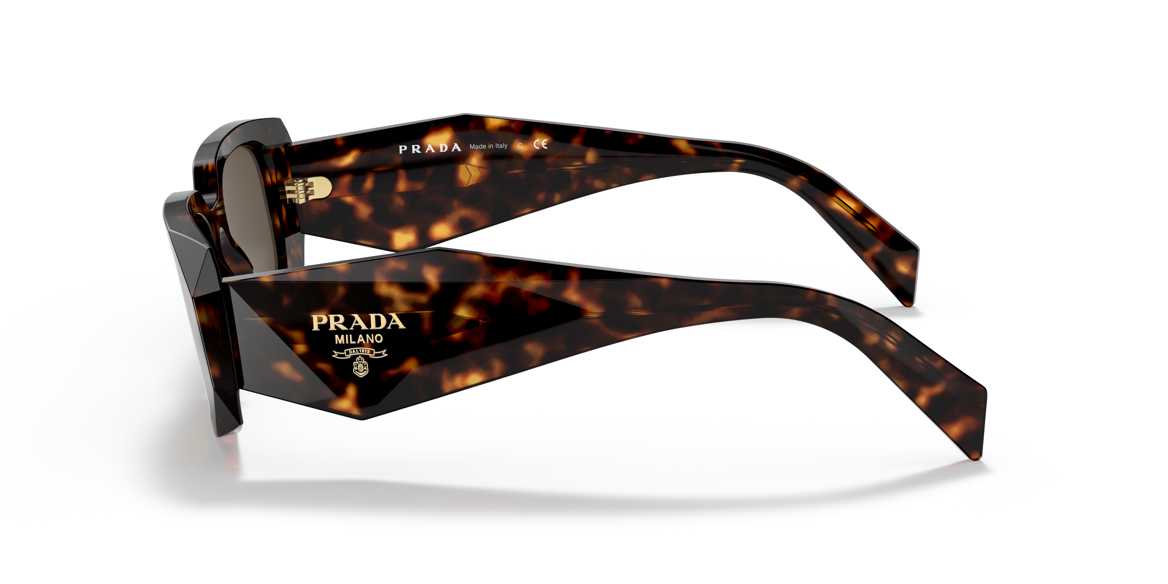 Prada PR 17WS 2AU8C1 Tortoise, side view showing the temple