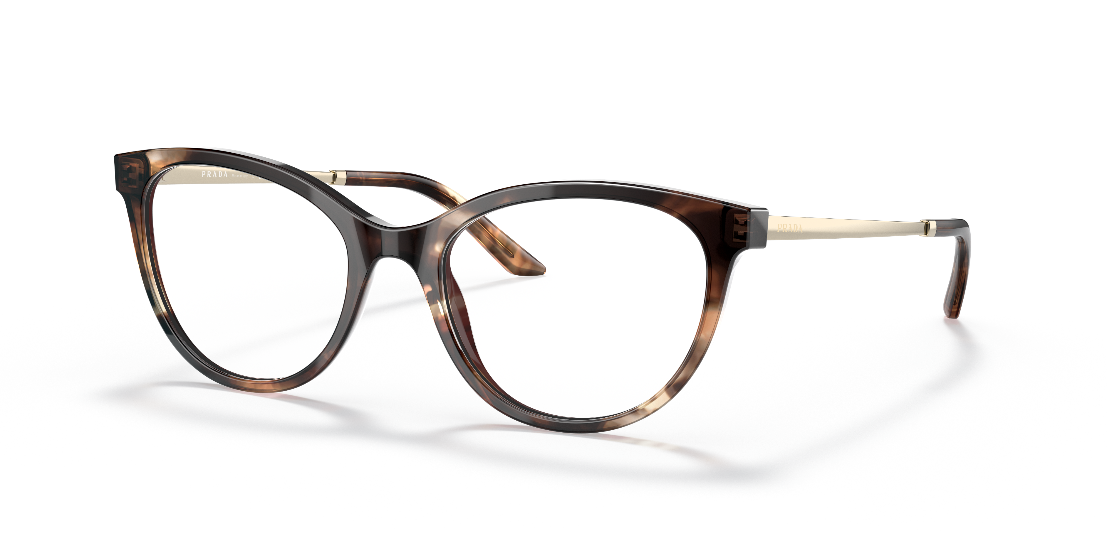 Prada PR 17WV Caramel Tortoise 07R1O1 three-quarter view
