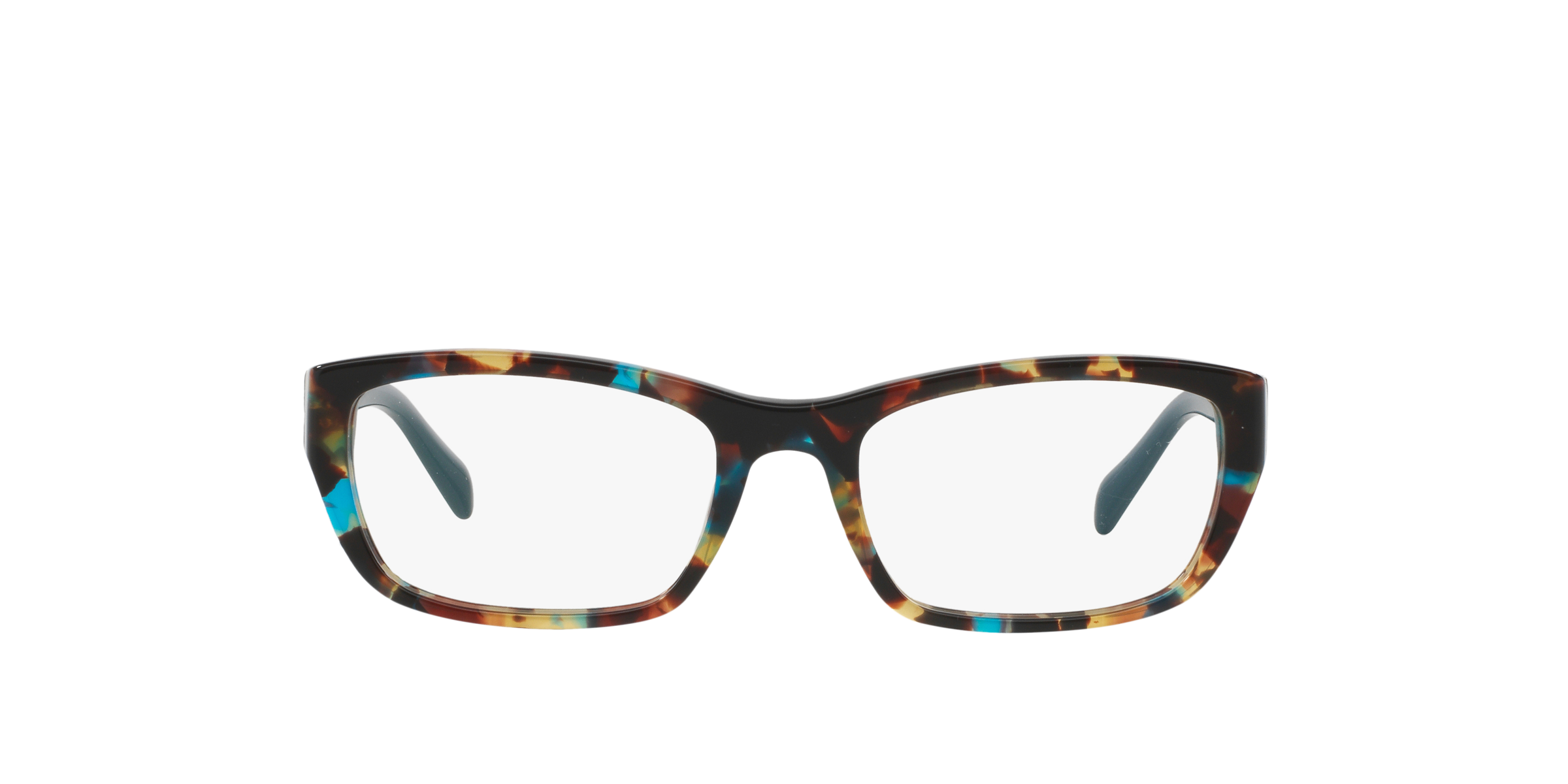 Prada PR 18OV Havana Spotted Blue NAG1O1 three-quarter view