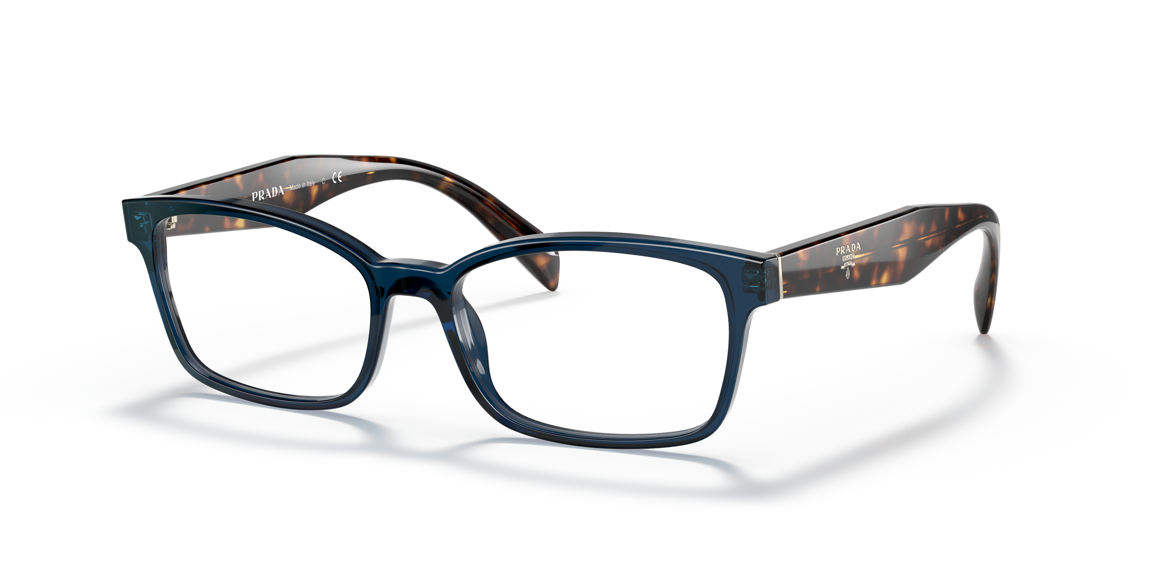 Prada PR 18TV Crystal Blue 08Q1O1 three-quarter view