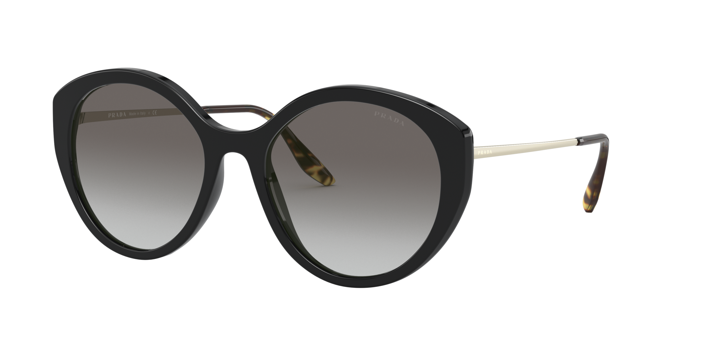 Prada PR 18XS Black 1AB0A7 three-quarter view