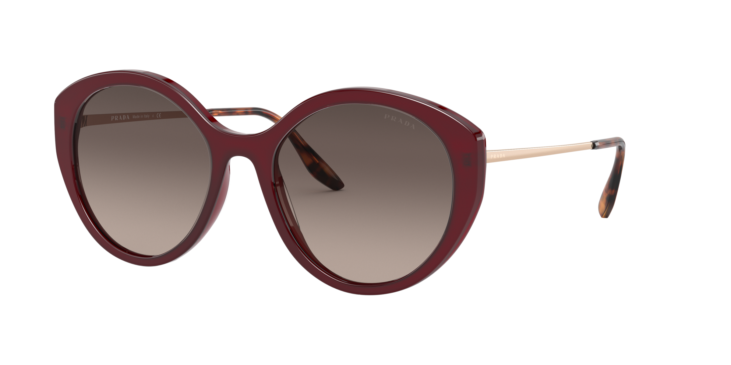Prada PR 18XS Bordeaux UAN3D0 three-quarter view