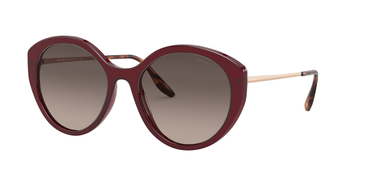 Prada PR 18XS Bordeaux UAN3D0 three-quarter view