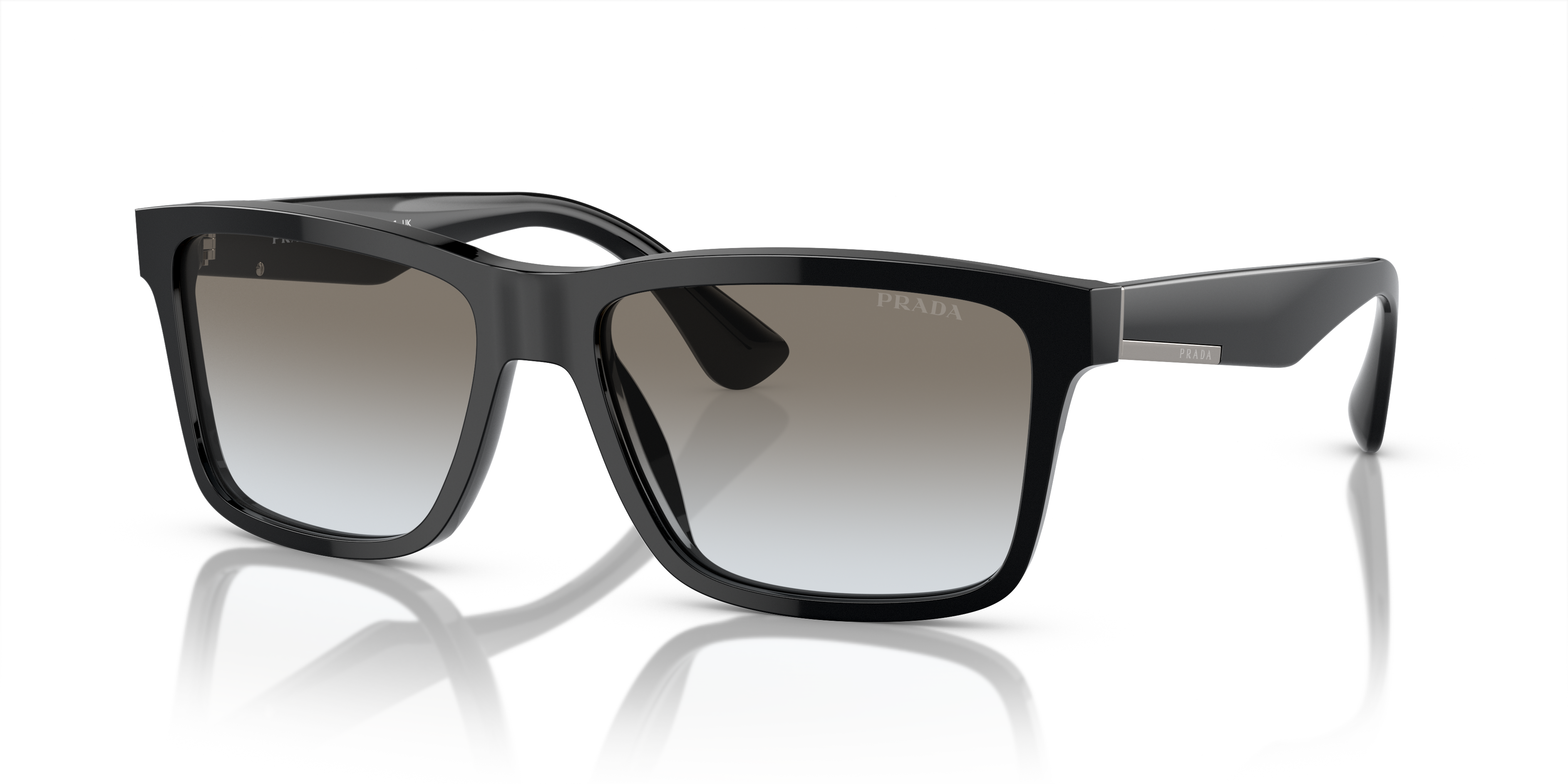 Prada PR 19SS 1AB0A7 Black, three-quarter view