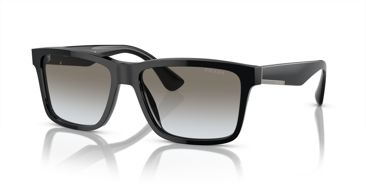 Prada PR 19SS 1AB0A7 Black, three-quarter view