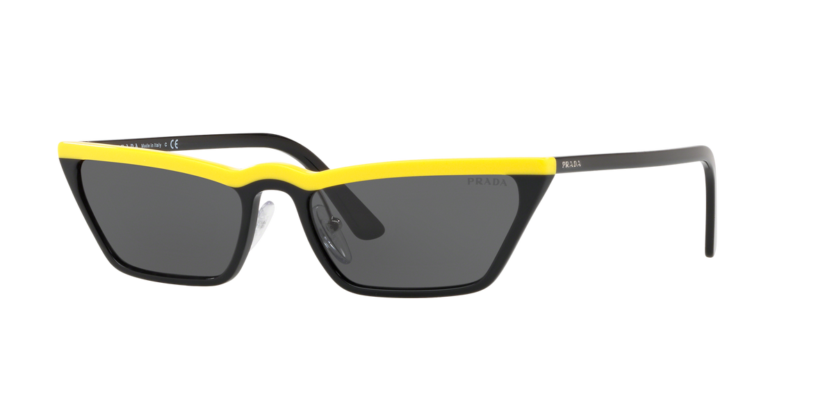 Prada PR 19US Yellow Black W195S0 three-quarter view