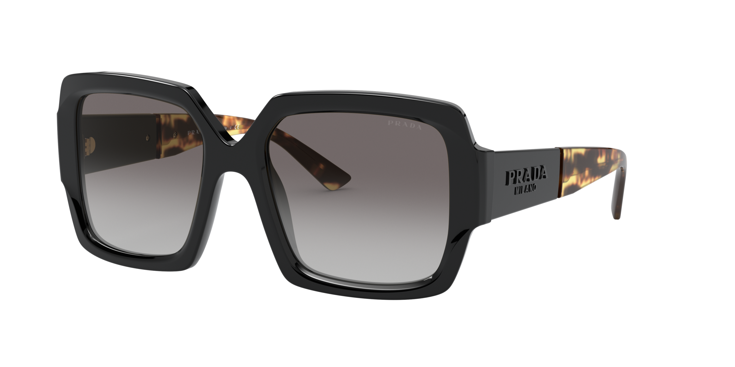Prada PR 21XS Black 1AB0A7 three-quarter view