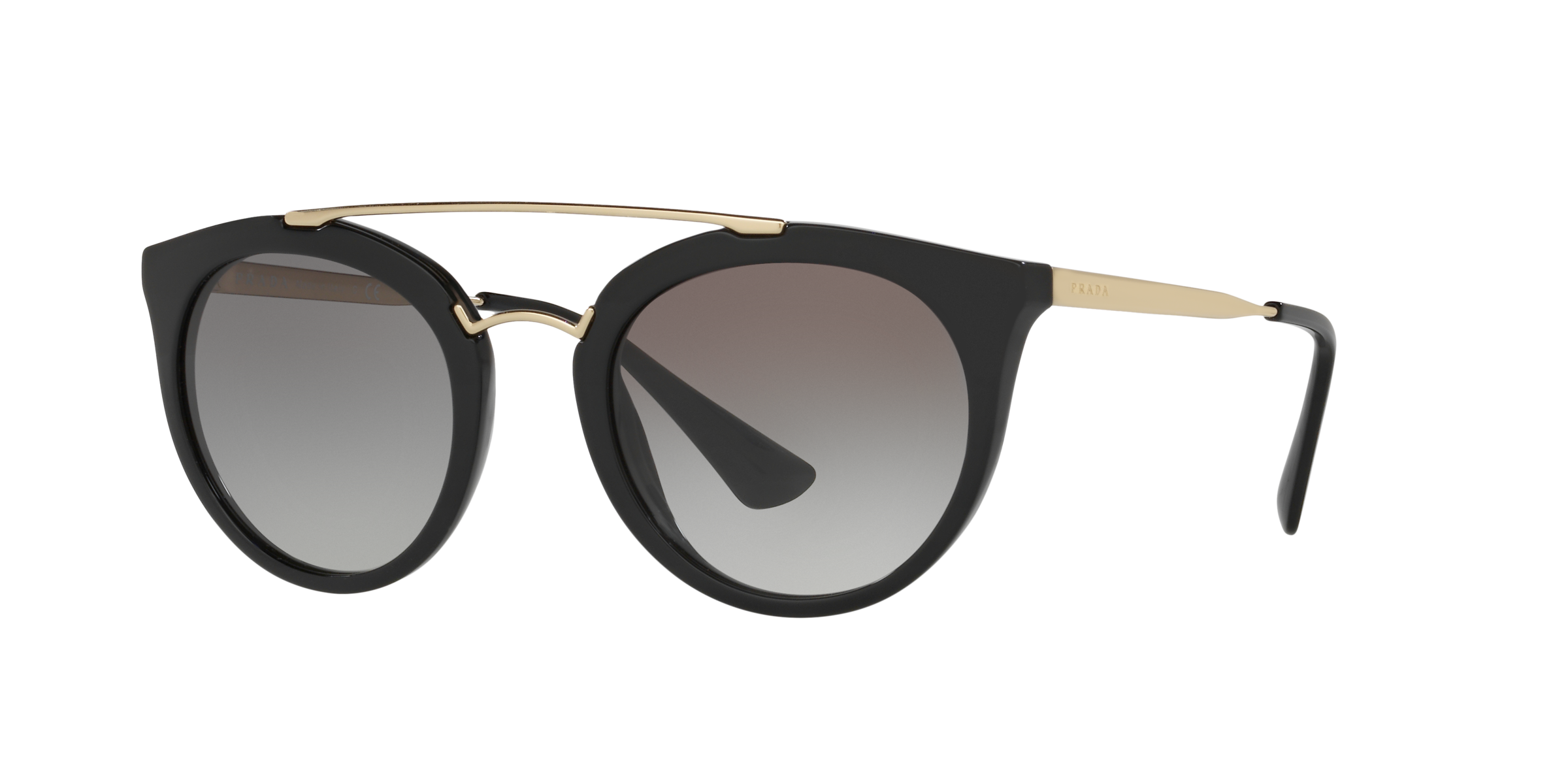 Prada PR 23SS Black 1AB0A7 three-quarter view