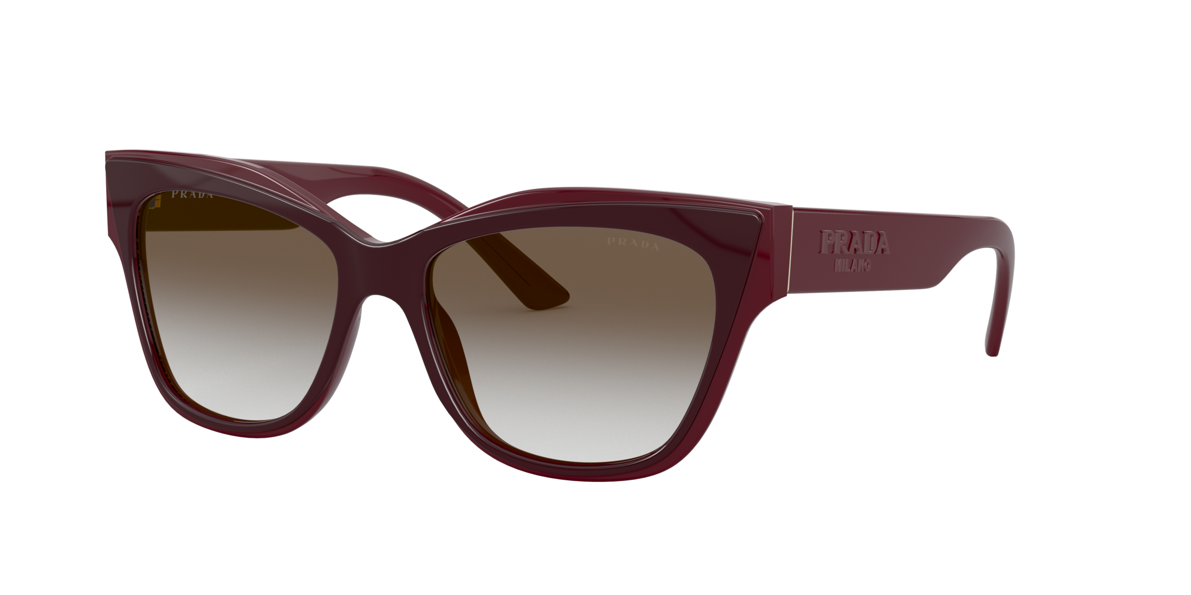 Prada PR 23XS Bordeaux UAN0A7 three-quarter view