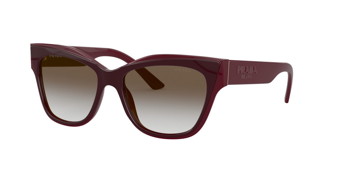 Prada PR 23XS Bordeaux UAN0A7 three-quarter view