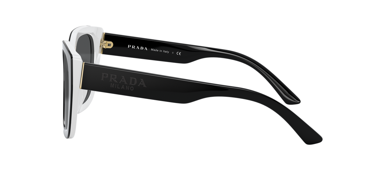 Prada PR 24XS YC45S0 Black/Ivory, side view showing the temple