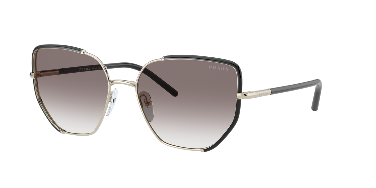 Prada PR 50WS Black/Pale Gold AAV0A7 three-quarter view