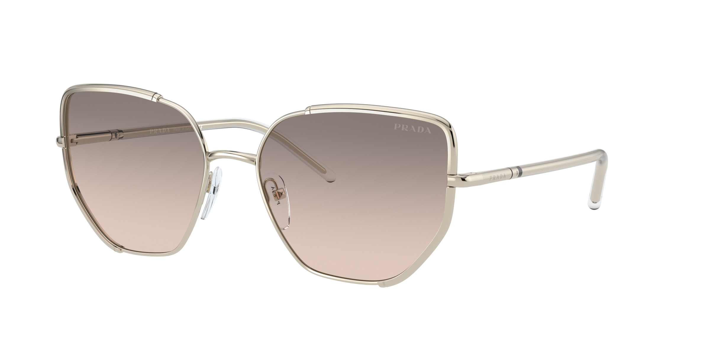 Prada PR 50WS Pale Gold ZVN4K0 three-quarter view