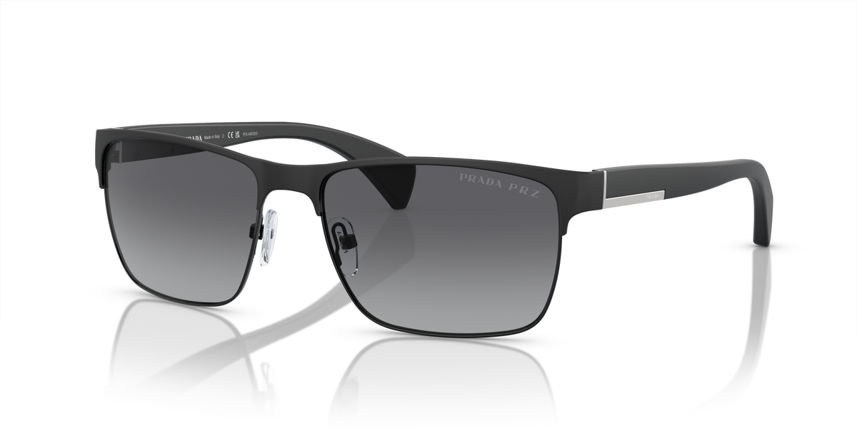 Prada PR 51OS Matte Black/Black FAD5W1 three-quarter view