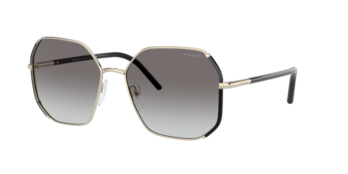 Prada PR 52WS Black/Pale Gold AAV0A7 three-quarter view