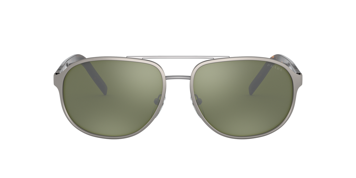 Prada PR 53XS Top Matte Gunmetal/Gunmetal 523722 three-quarter view