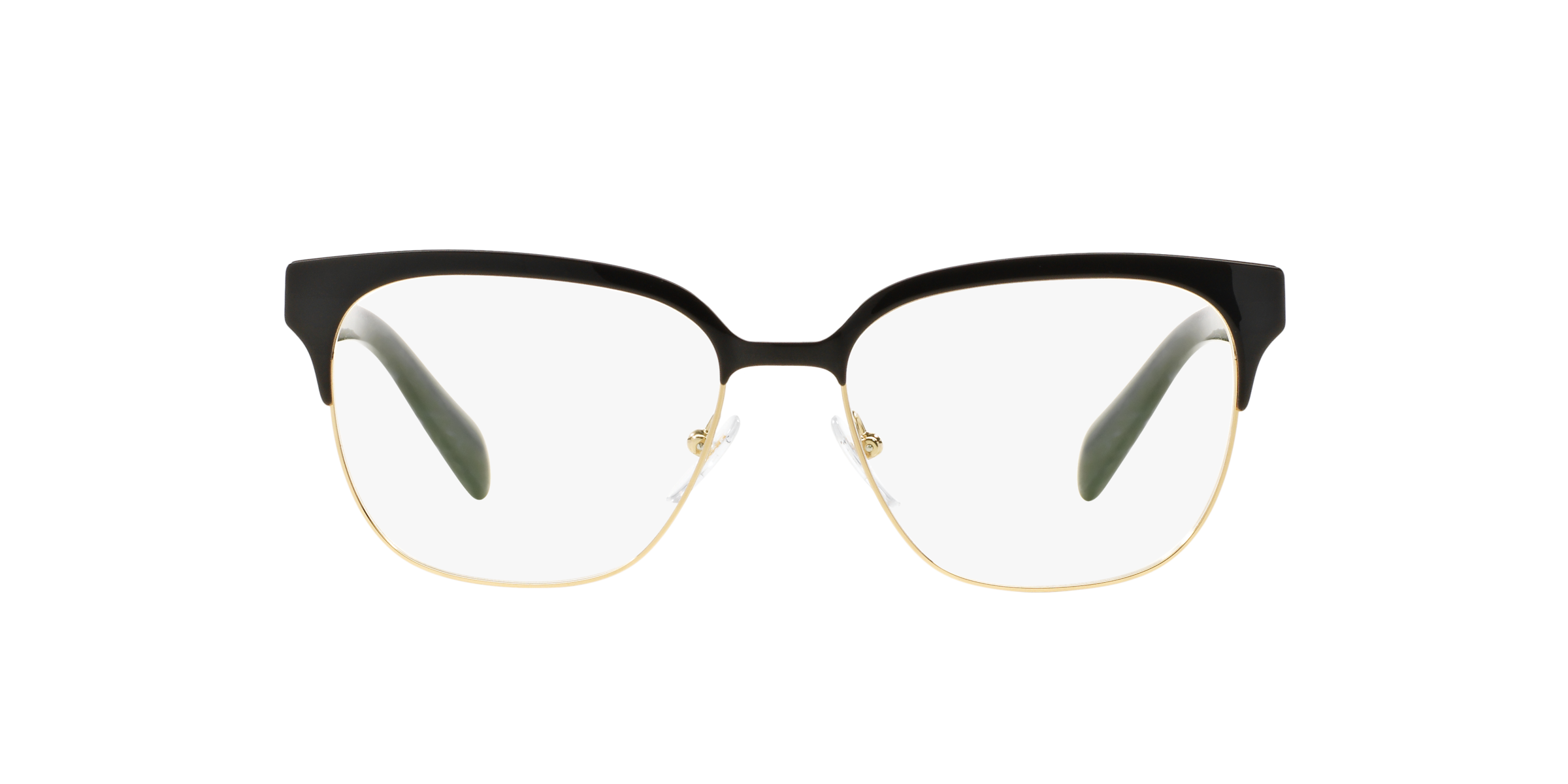 Prada PR 54SV Black/Pale Gold 1AB1O1 three-quarter view