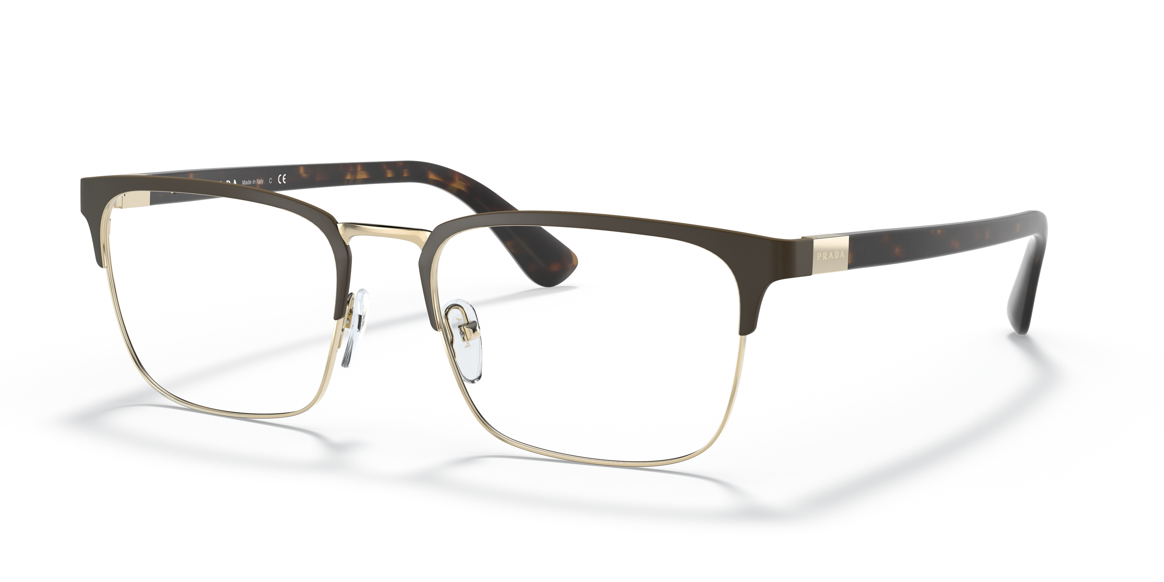 Prada PR 54TV Matte Burnished/Pale Gold 01U1O1 three-quarter view