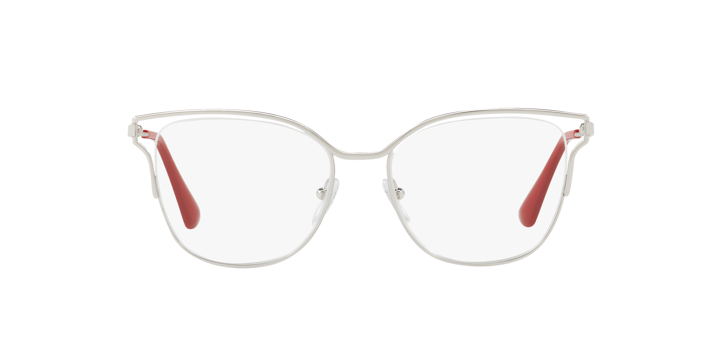 Prada PR 54UV Silver 1BC1O1 three-quarter view