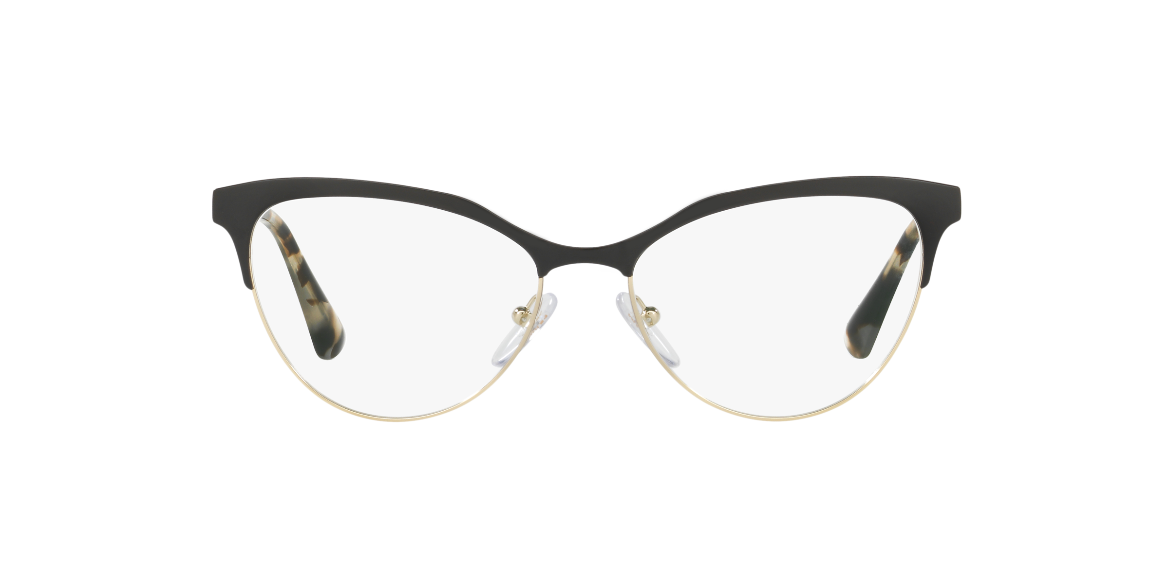 Prada PR 55SV Black/Pale Gold QE31O1 three-quarter view