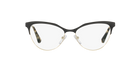 Prada PR 55SV Black/Pale Gold QE31O1 three-quarter view
