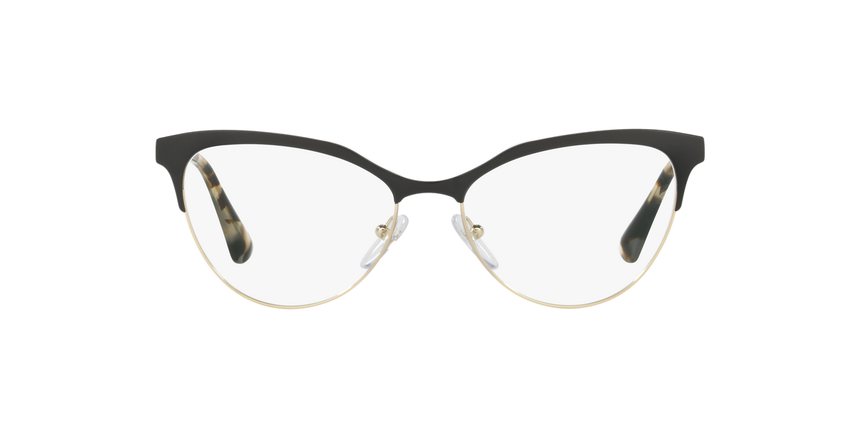 Prada PR 55SV Black/Pale Gold QE31O1 three-quarter view