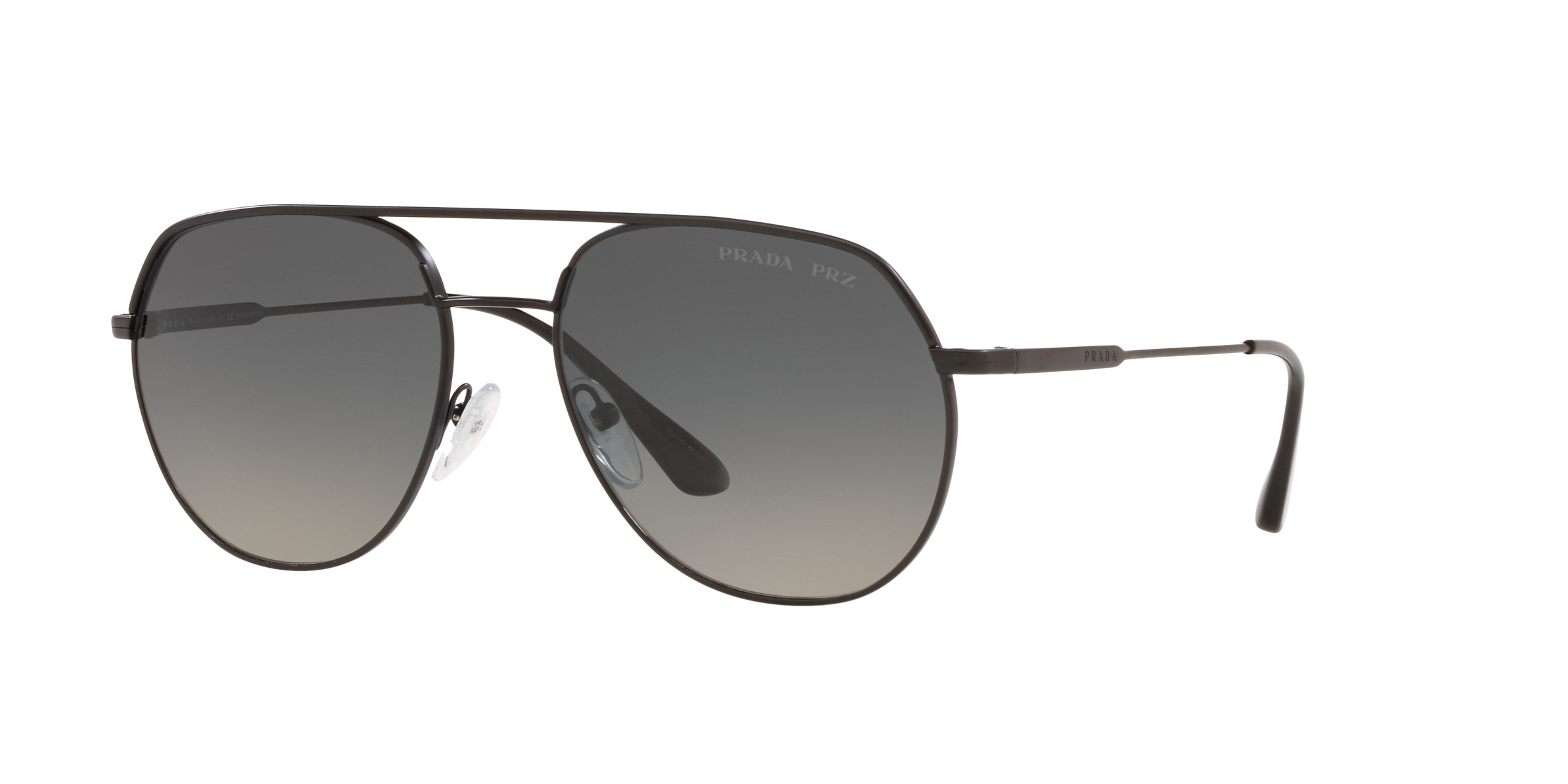 Prada PR 55US Matte Black 1BO5W1 three-quarter view