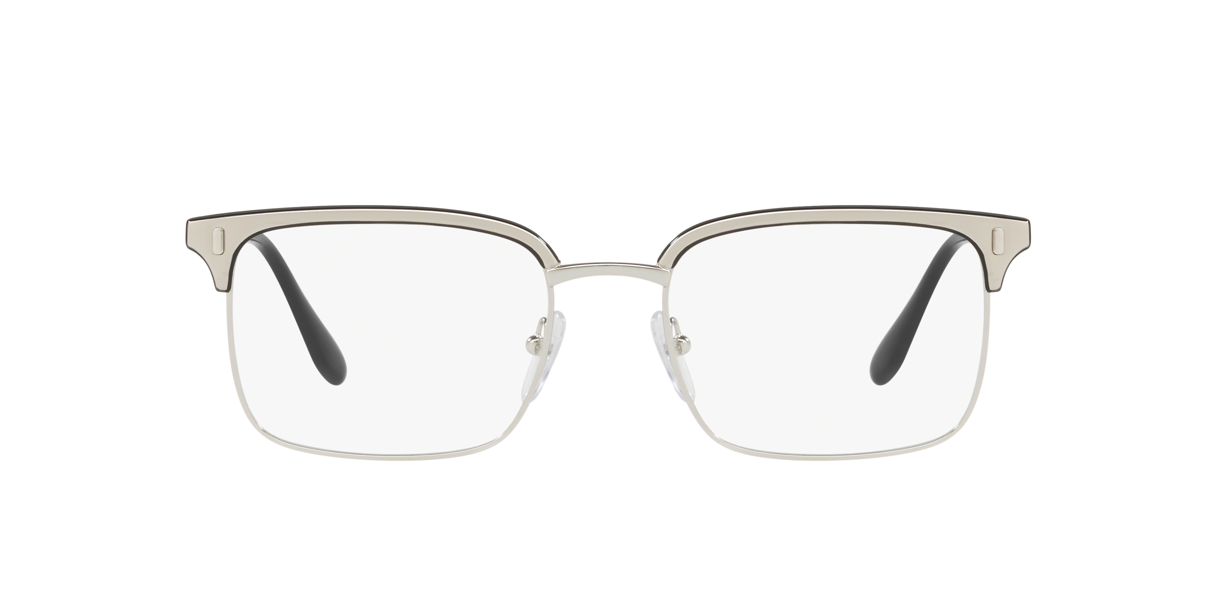 Prada PR 55VV Silver/Matte Silver 2751O1 three-quarter view