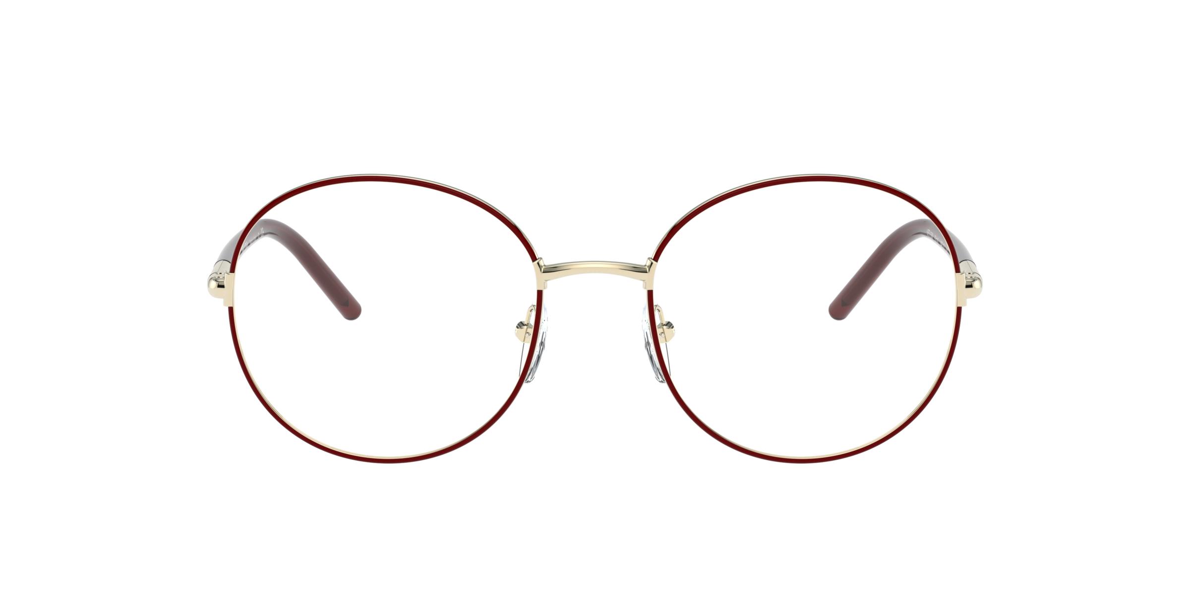 Prada PR 55WV Pale Gold/Bordeaux 09P1O1 three-quarter view