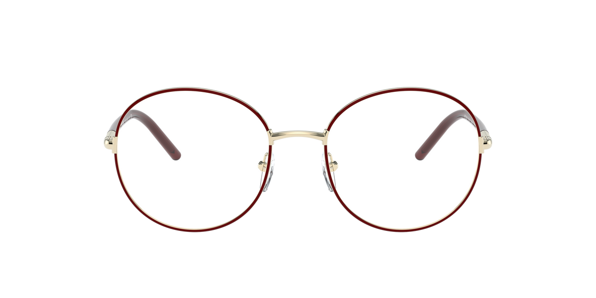 Prada PR 55WV Pale Gold/Bordeaux 09P1O1 three-quarter view