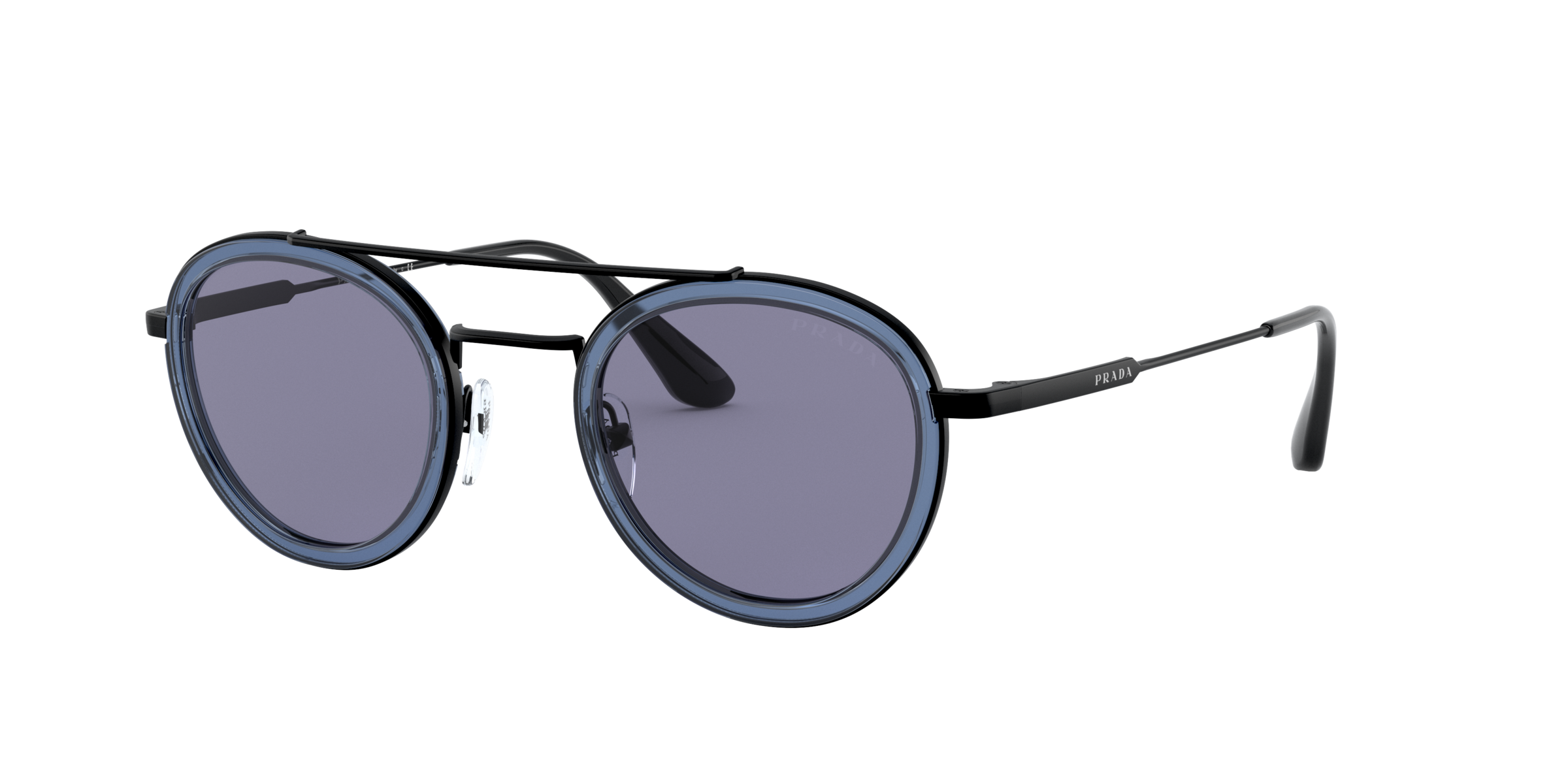 Prada PR 56XS Blue/Gunmetal 04A420 three-quarter view