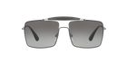 Prada PR 57SS Top Black/Gunmetal 7AX5O0 three-quarter view