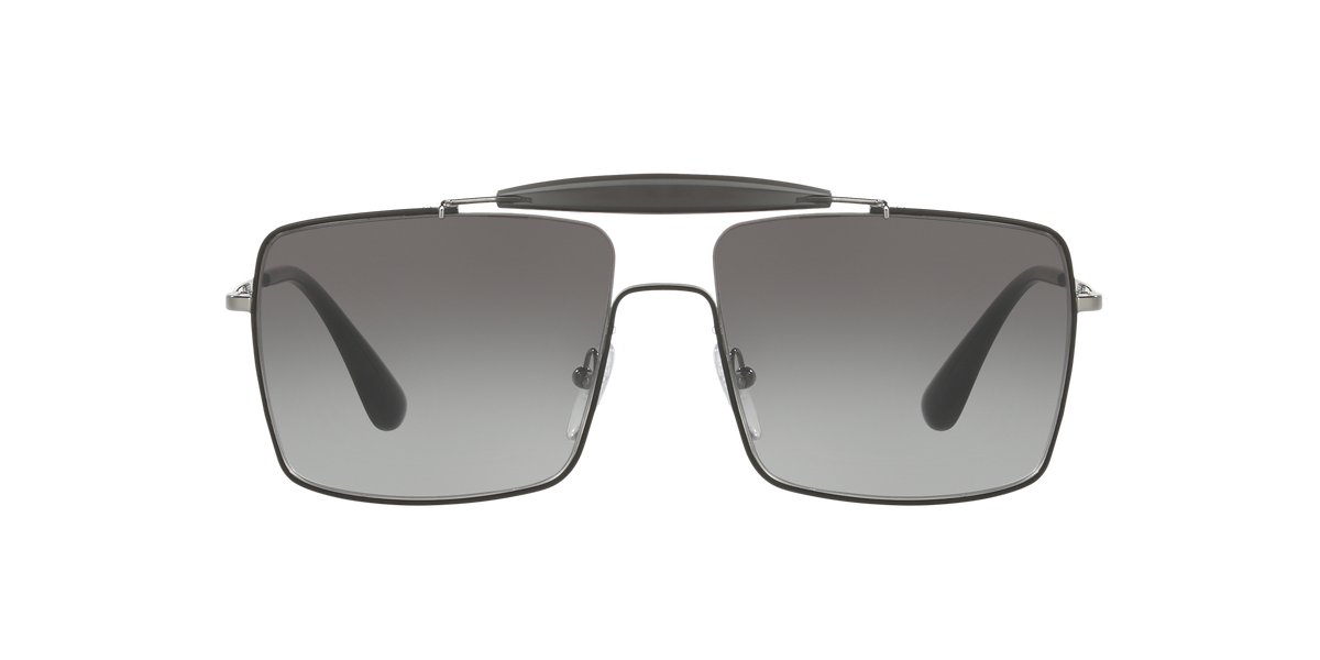 Prada PR 57SS Top Black/Gunmetal 7AX5O0 three-quarter view