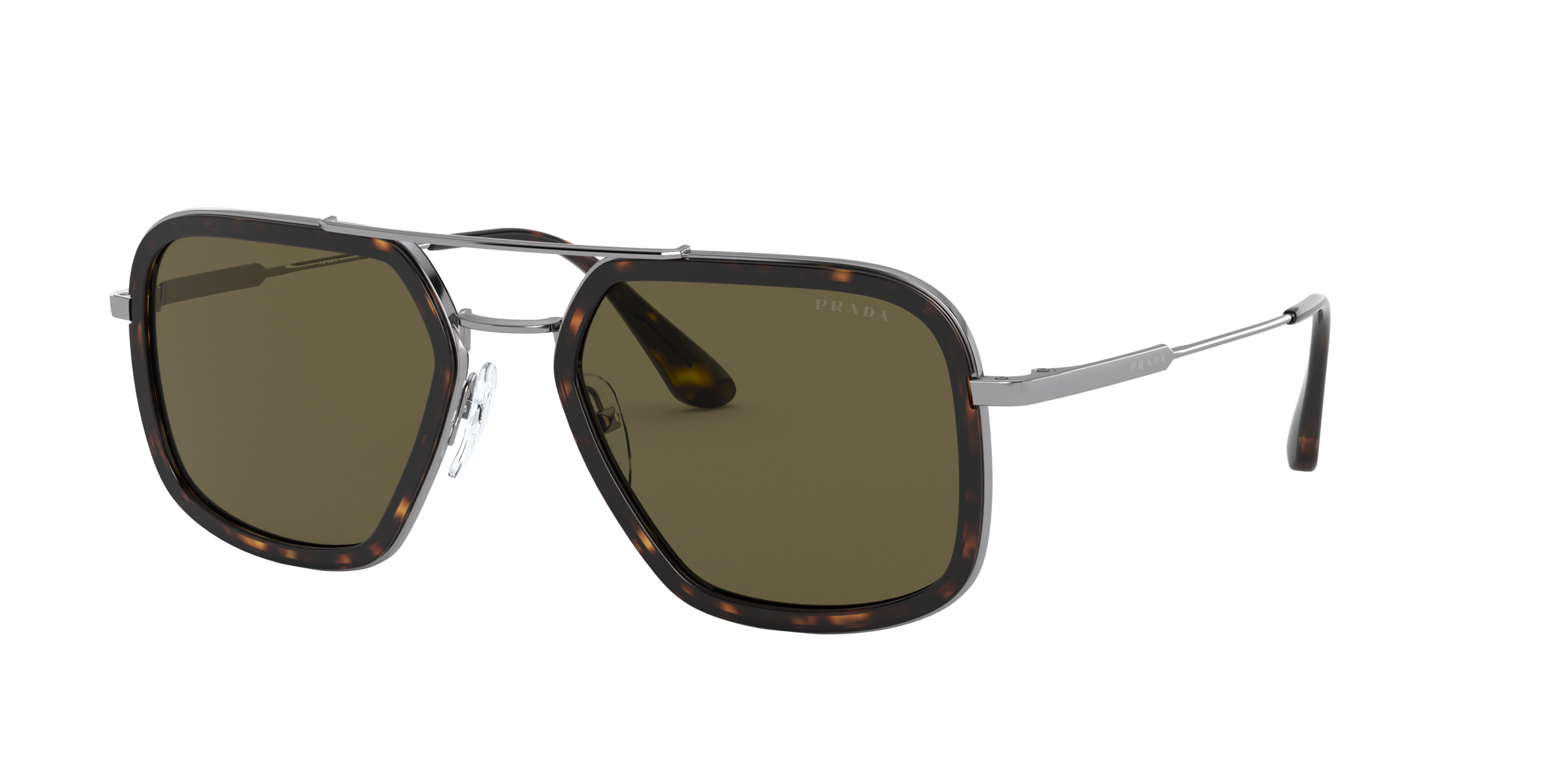 Prada PR 57XS Havana/Gunmetal 01A8C1 three-quarter view