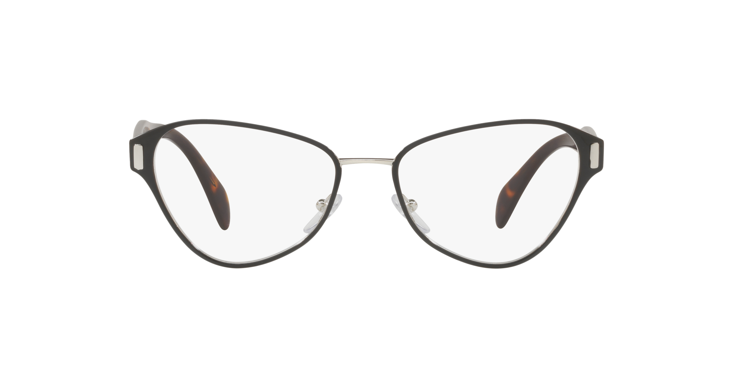 Prada PR 58UV Black/Silver 1AB1O1 three-quarter view