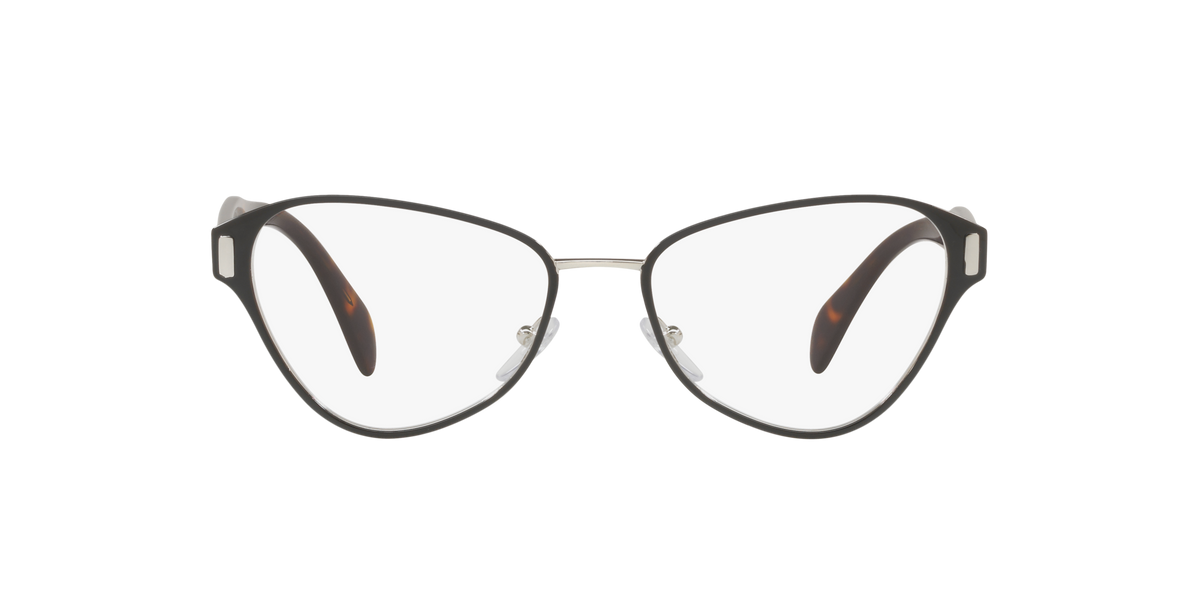 Prada PR 58UV Black/Silver 1AB1O1 three-quarter view