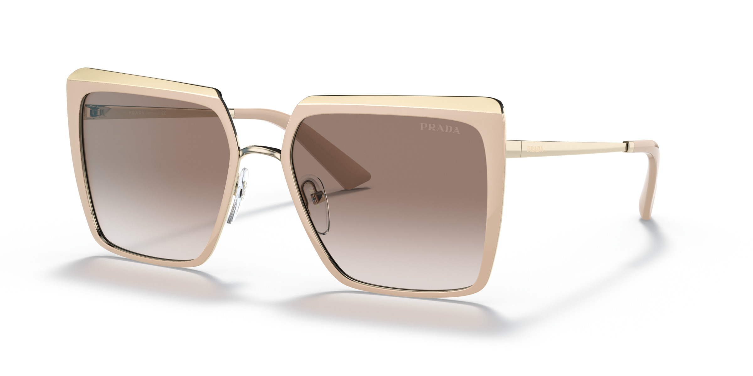 Prada PR 58WS Powder/Pale Gold 03R1L0 three-quarter view
