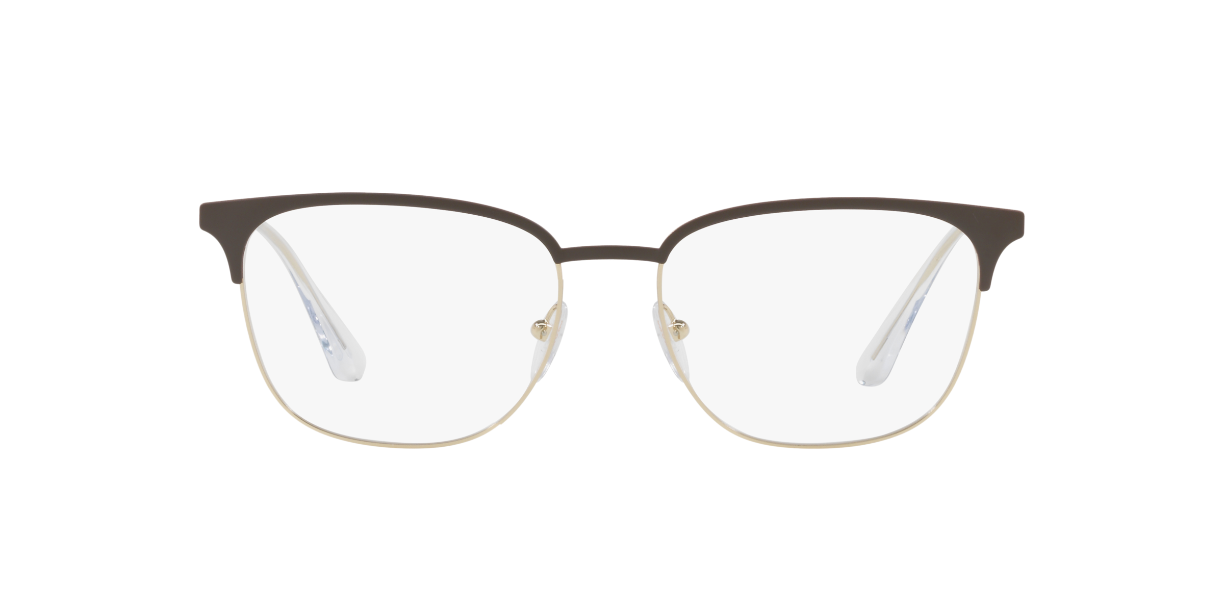 Prada PR 59UV Matte Brown/Pale Gold 0Y11O1 three-quarter view