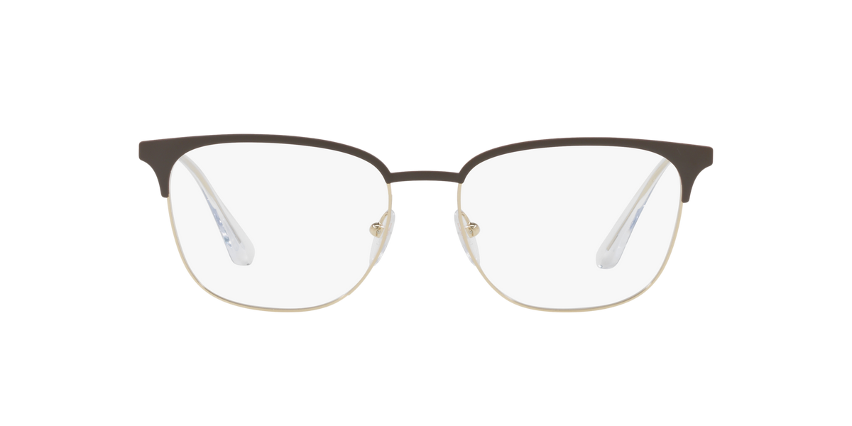 Prada PR 59UV Matte Brown/Pale Gold 0Y11O1 three-quarter view