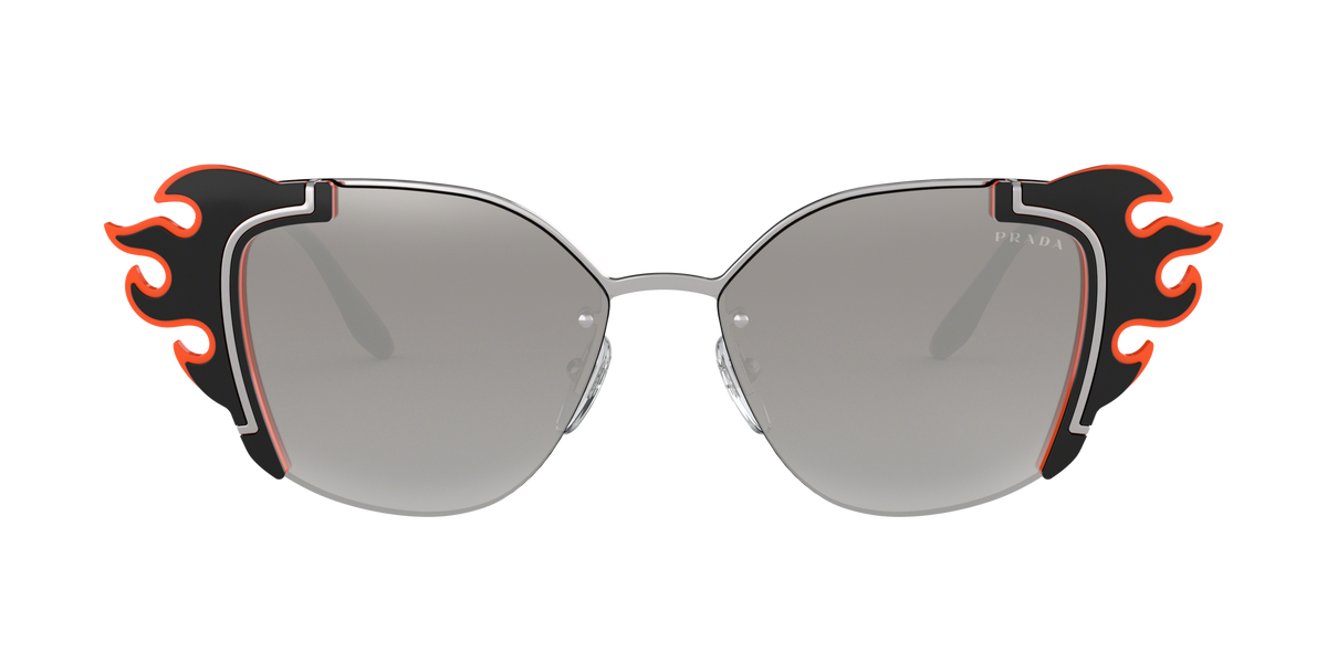 Prada PR 59VS Silver/Black Orange 4275O0 three-quarter view