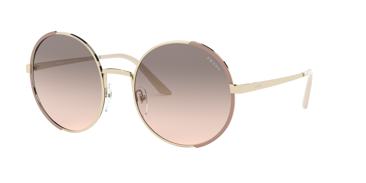 Prada PR 59XS Pale Gold/Matte Pink 07B4K0 three-quarter view