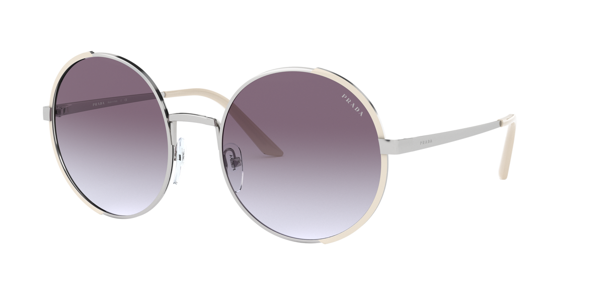 Prada PR 59XS Silver/Ivory 08B4W1 three-quarter view