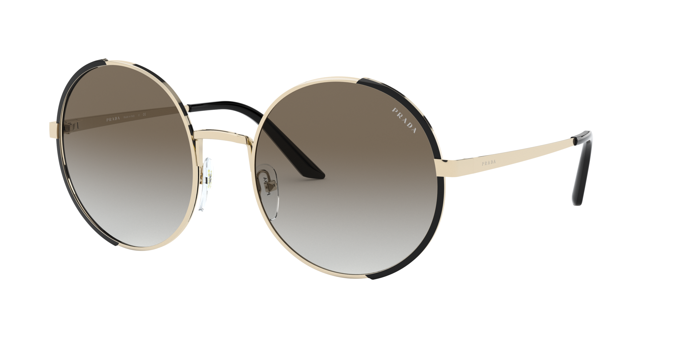 Prada PR 59XS Pale Gold/Black AAV0A7 three-quarter view