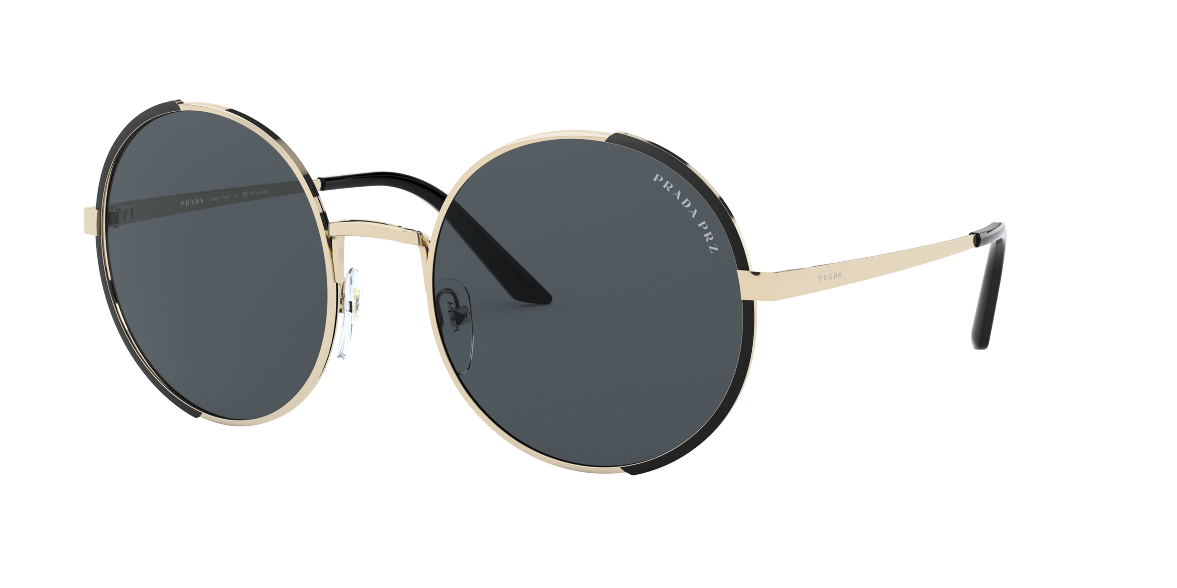 Prada PR 59XS Pale Gold/Matte Black QE35Z1 three-quarter view