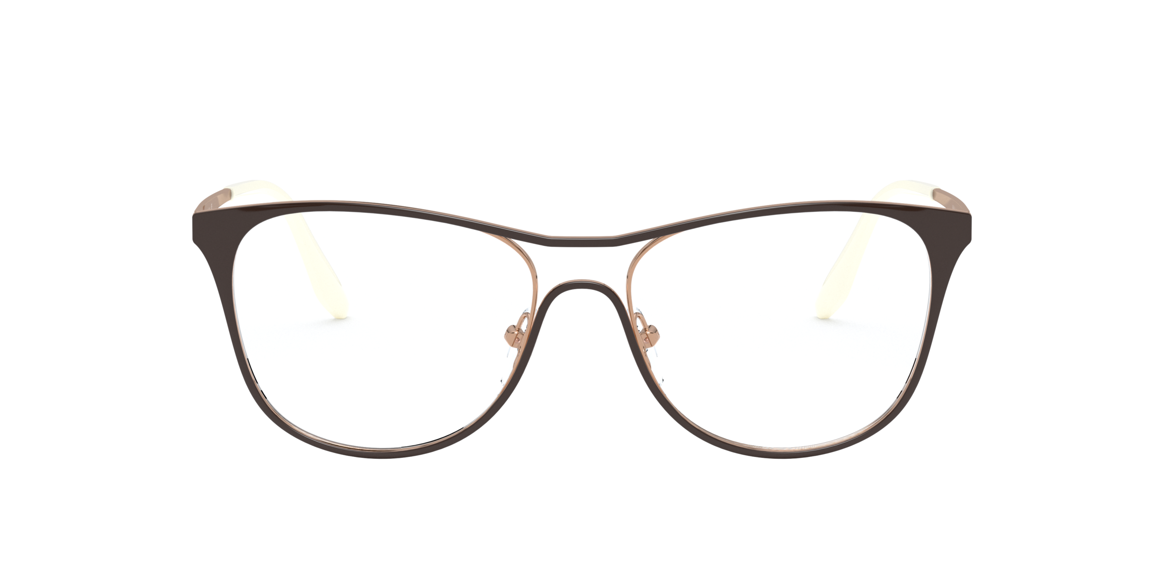 Prada PR 59XV Top Brown/Rose Gold 3311O1 three-quarter view