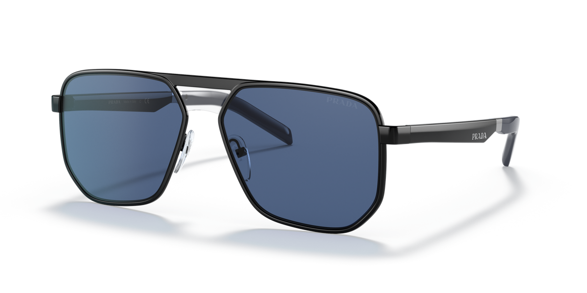 Prada PR 60WS Black/Blue 09S06A three-quarter view