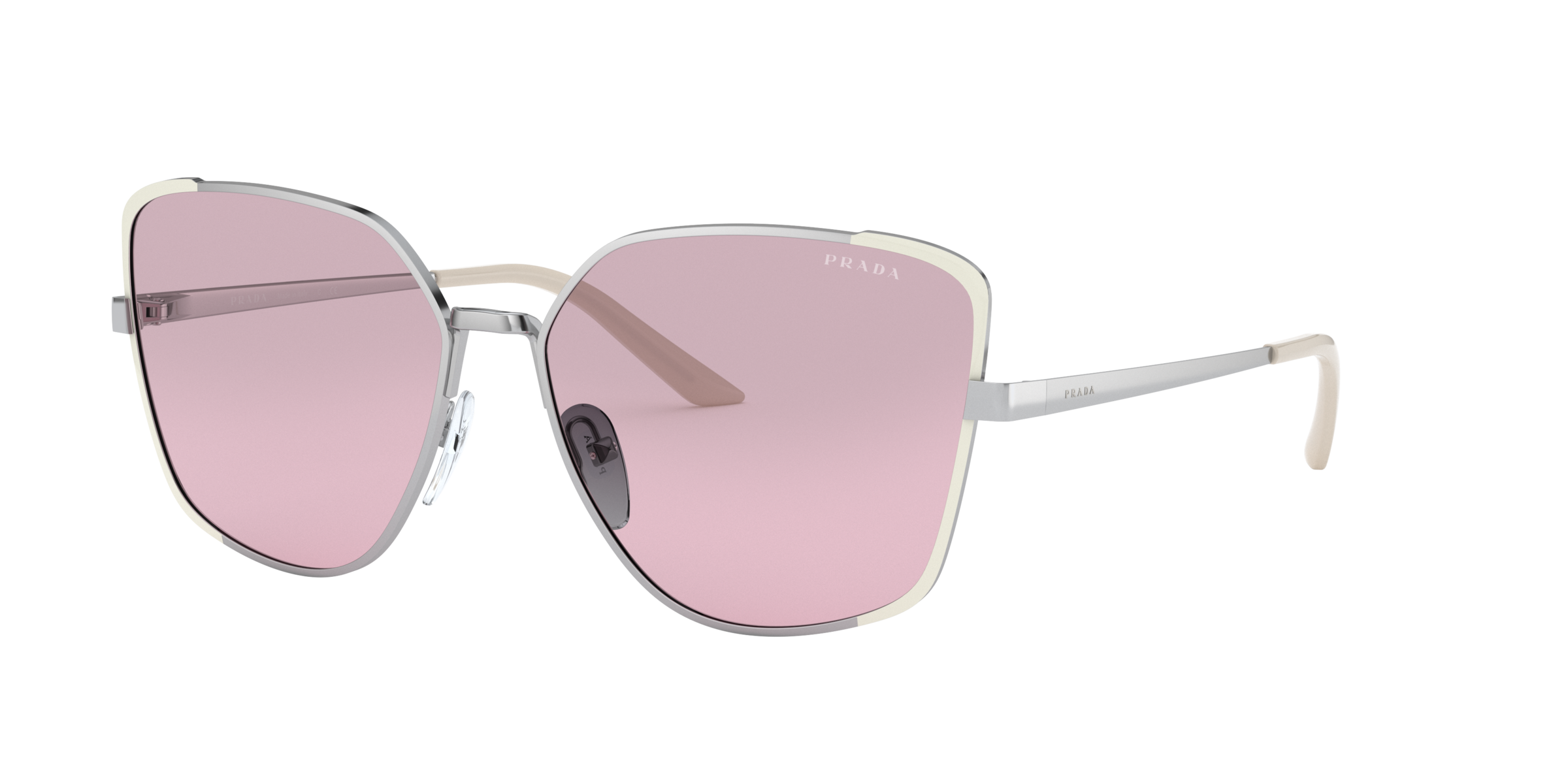 Prada PR 60XS Silver/Ivory 08B4W1 three-quarter view