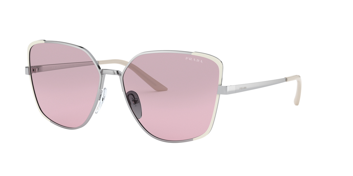 Prada PR 60XS Silver/Ivory 08B4W1 three-quarter view